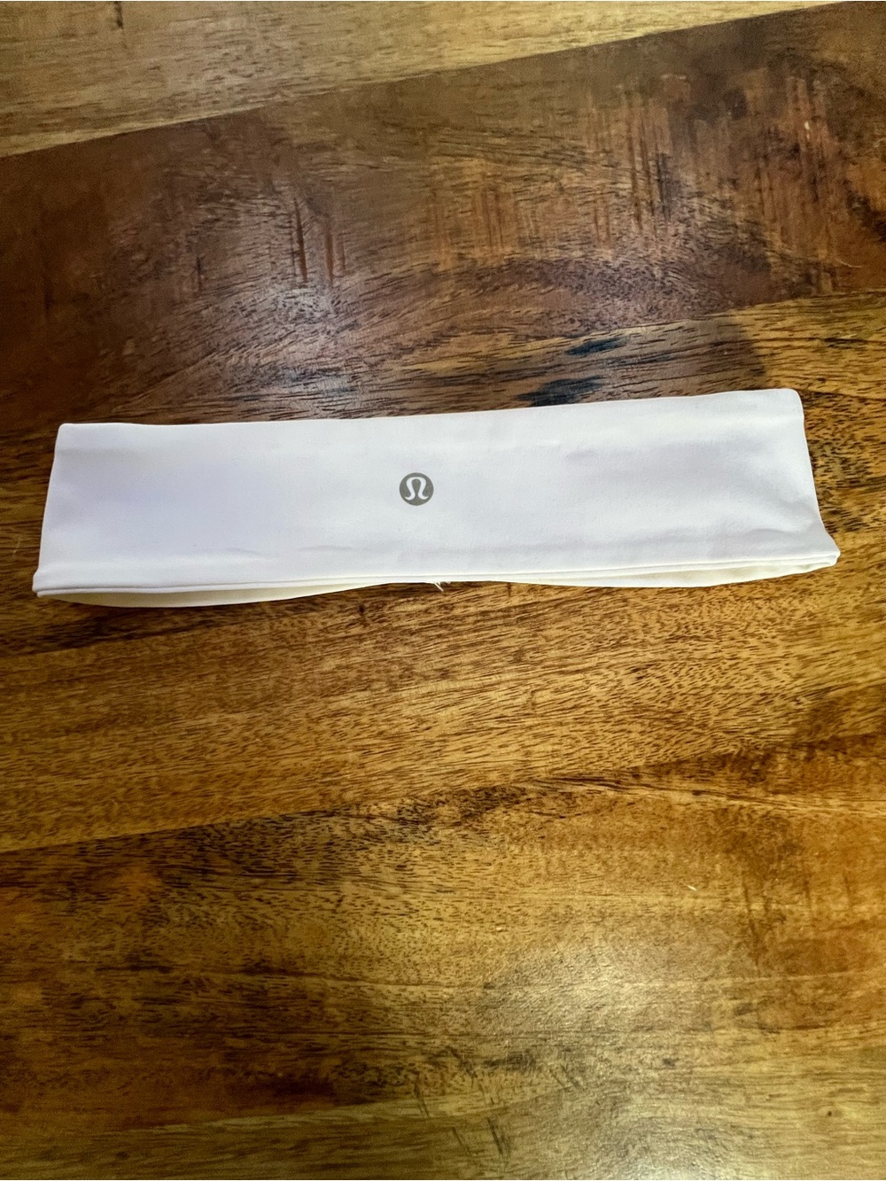 lululemon white headband with black stripe